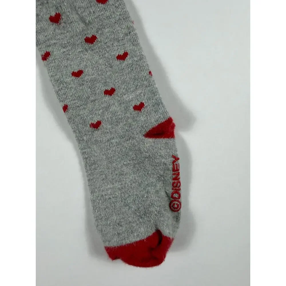 Gap Disney Minnie Mouse Heart Print Tights Gray Red Size 12–24 Months